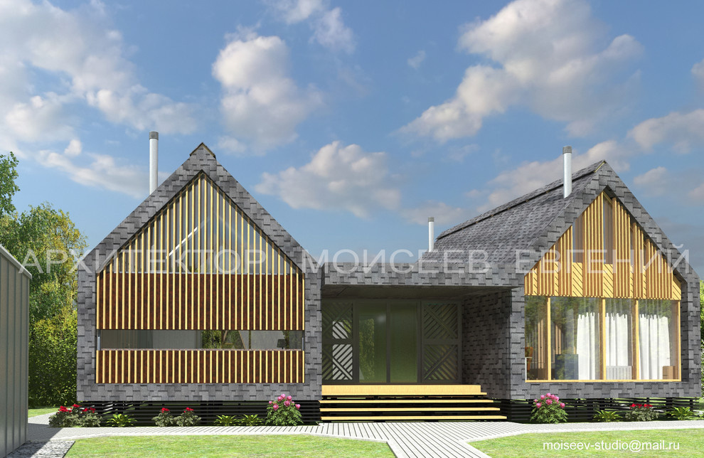Каркасный модульный "растущий" дом в стиле "Barn House".