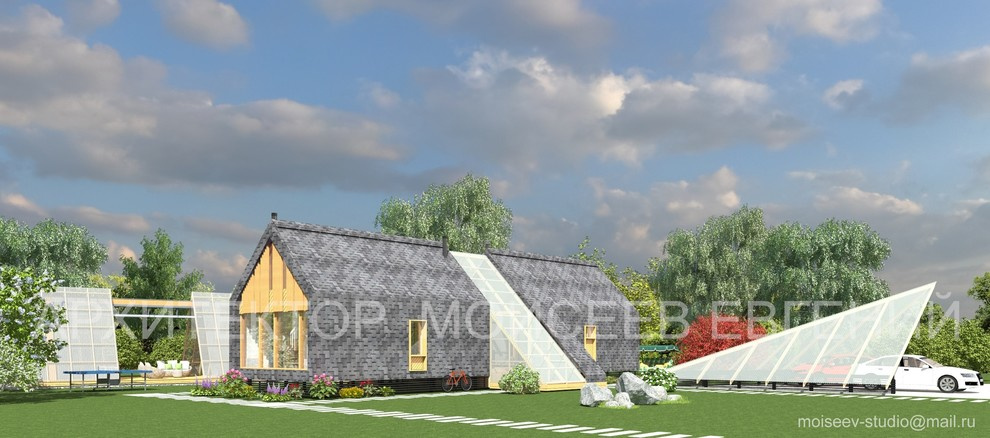 Каркасный модульный "растущий" дом в стиле "Barn House".