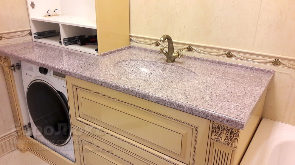Обложка проекта: Столешница с раковиной в ванную из Staron PR850 PEBBLE ROSE