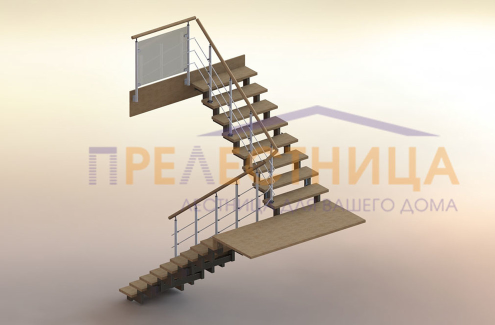 Лестница на двух косоурах Тандем - 15