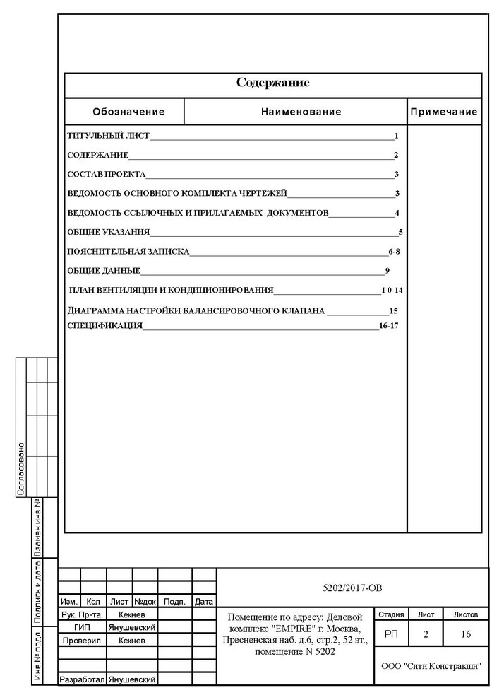 Проект ОВиК башни Империя офис 5202
