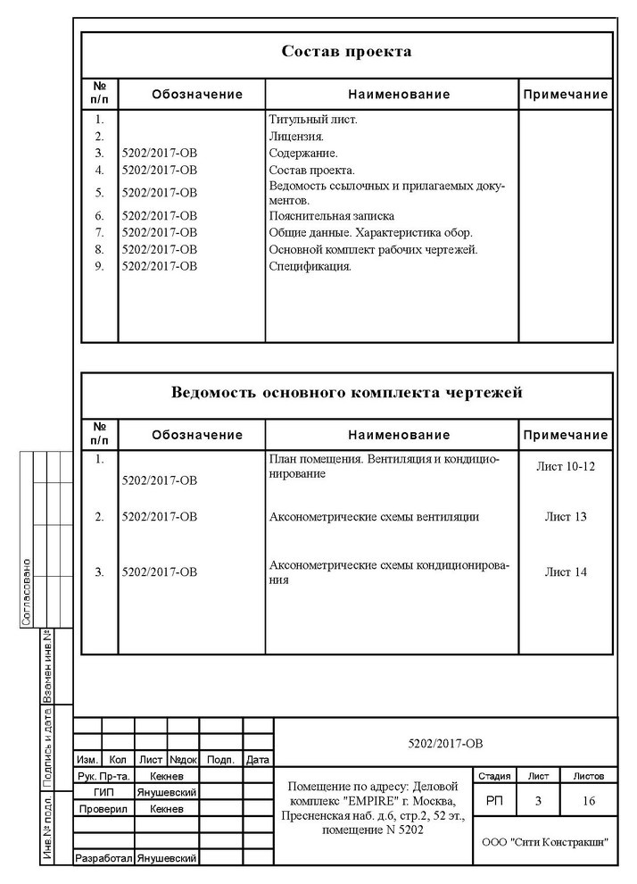 Проект ОВиК башни Империя офис 5202