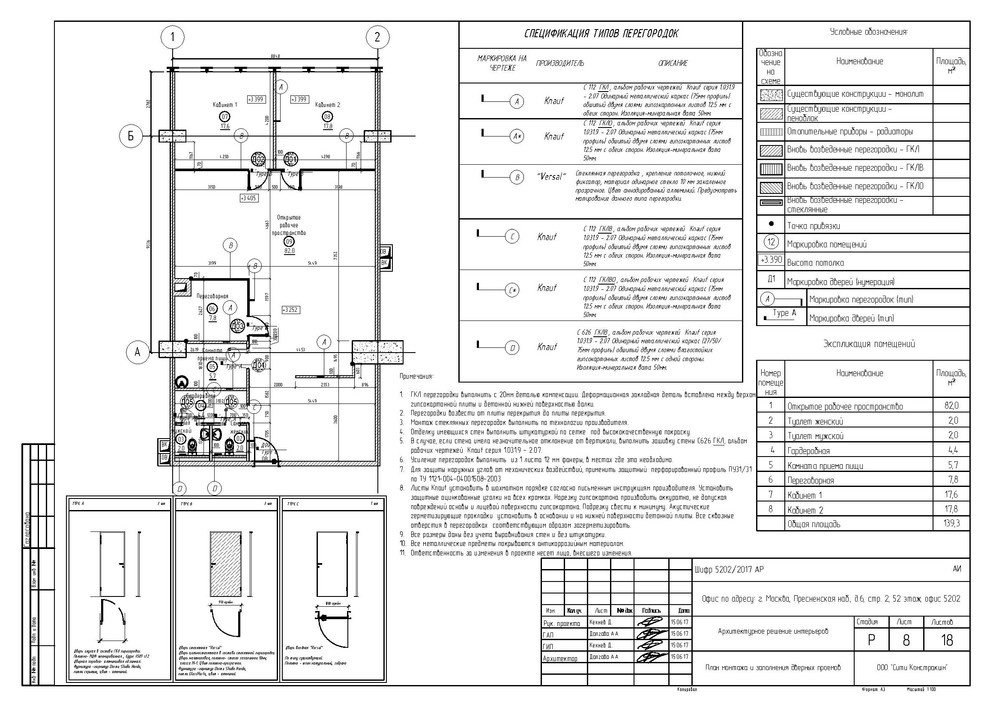 Проект АР башни Империя офис 5202