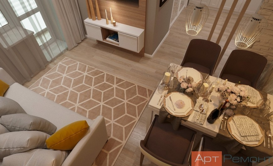 Дизайн-проект трехкомнатной квартиры м. Окружная