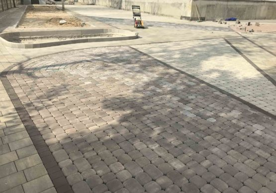 Укладка тротуарной плитки в Дмитровском районе. Лобня.