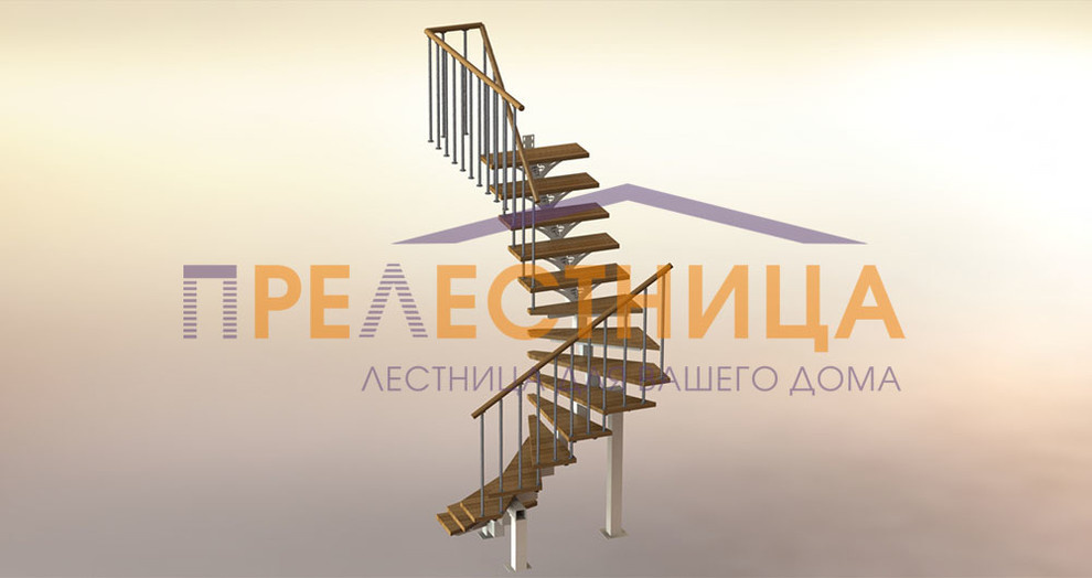 Лестница с забежными ступенями Ассоль 17