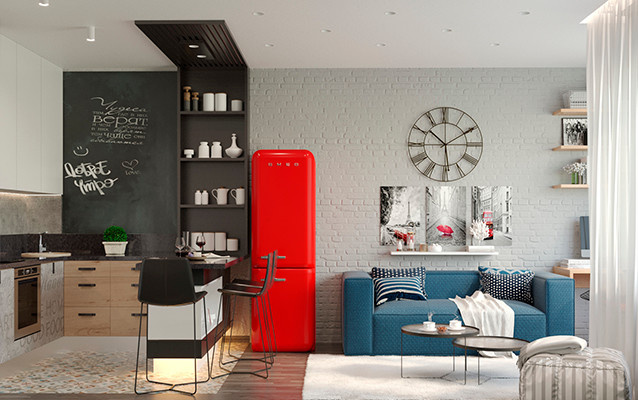 Кухня-гостиная  в ЖК Лайнер