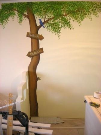 Роспись стен детской для мальчика и девочки