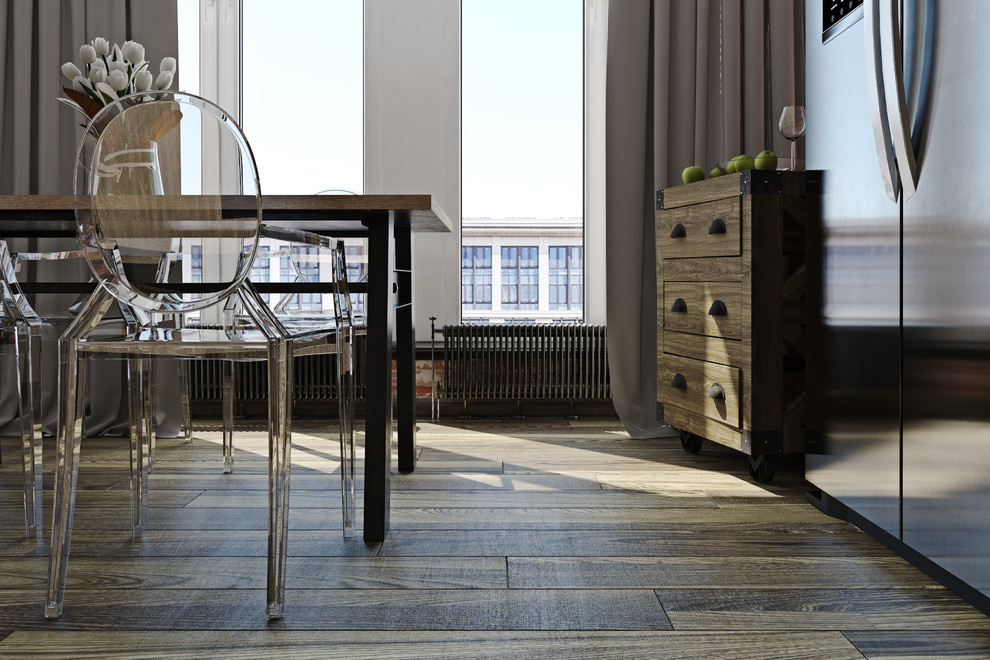 Классика и лофт в одной московской квартире.