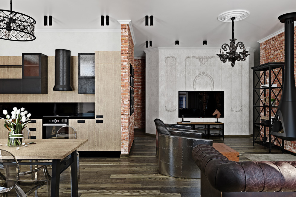 Классика и лофт в одной московской квартире.