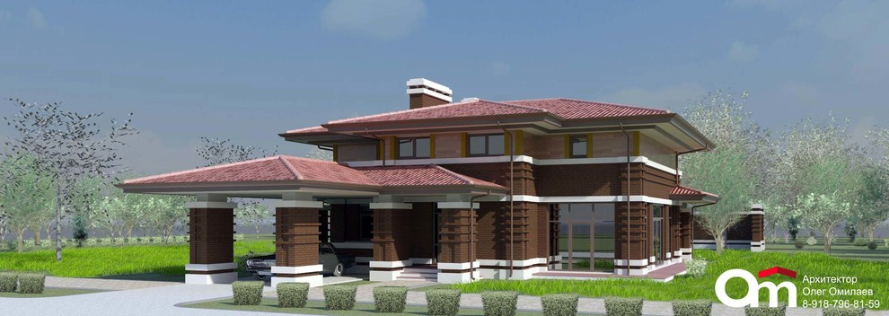 Дом с тремя спальнями и зимним садом, в стиле "дома Прерий", площадью 367м2