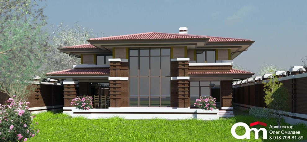 Дом с тремя спальнями и зимним садом, в стиле "дома Прерий", площадью 367м2