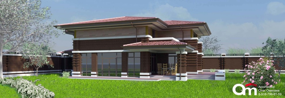 Дом с тремя спальнями и зимним садом, в стиле "дома Прерий", площадью 367м2