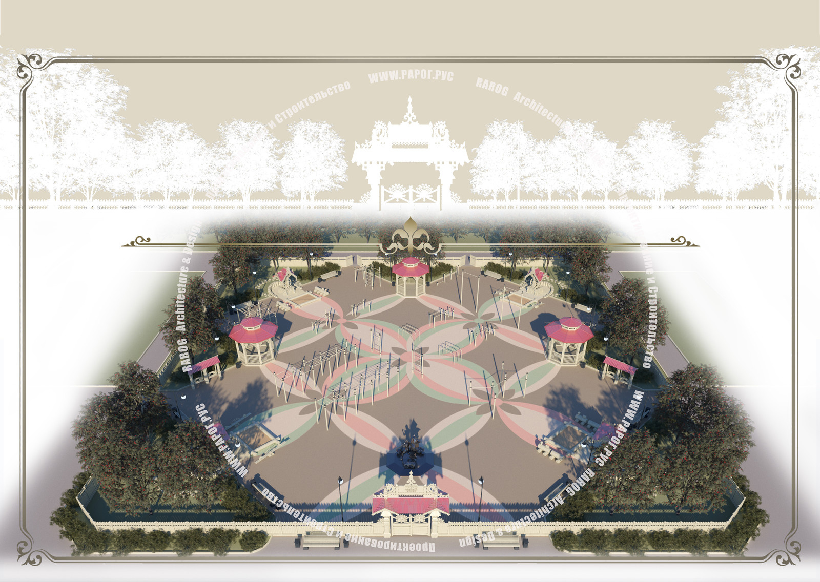 Деревня в русском стиле на острове Сахалин.