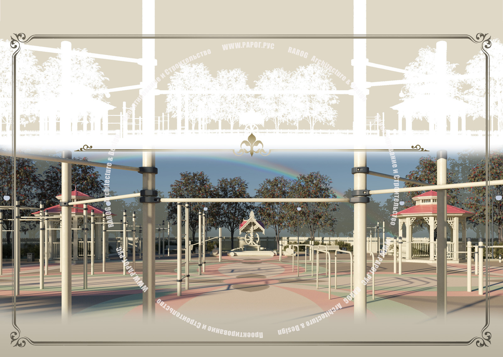 Деревня в русском стиле на острове Сахалин.