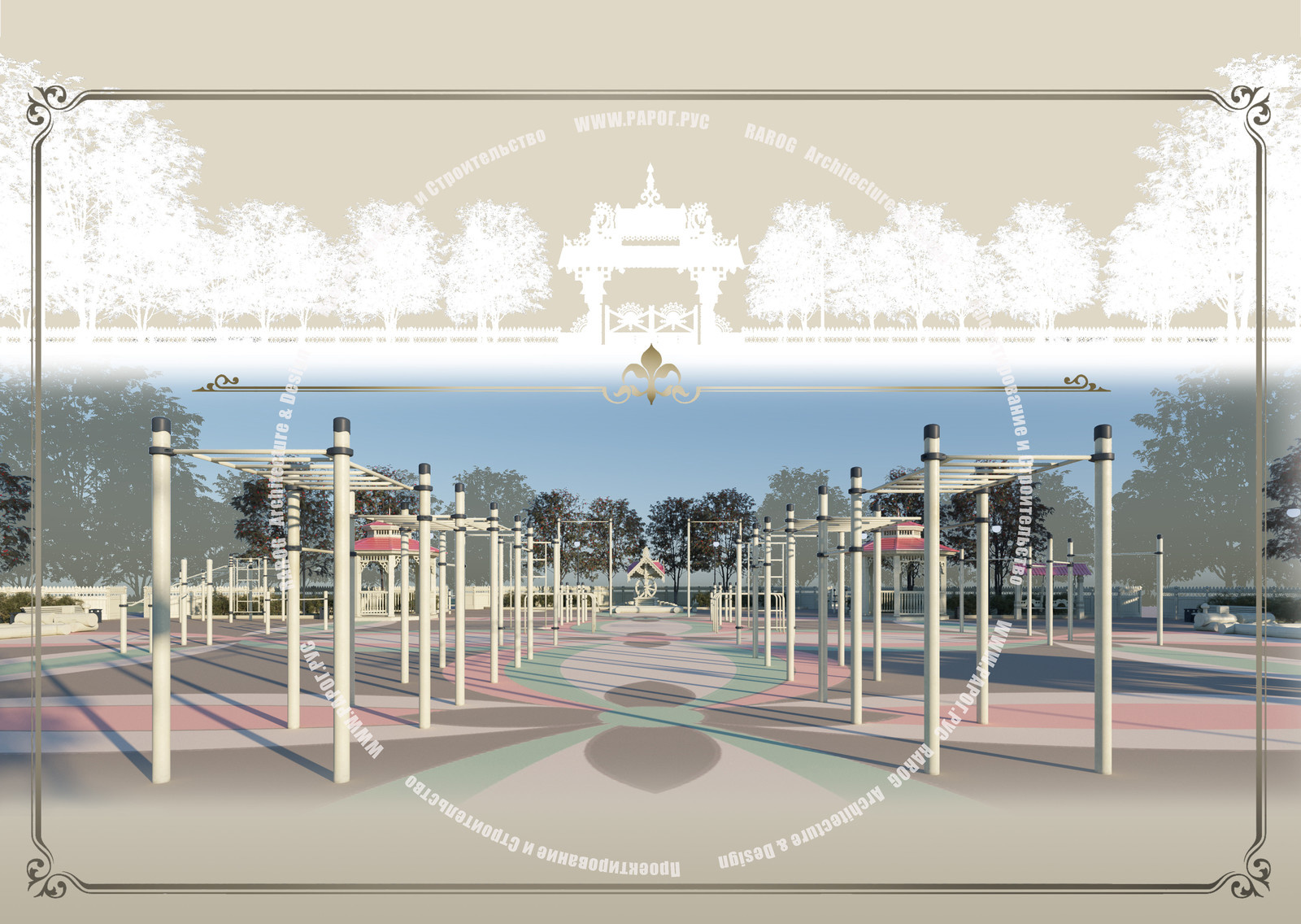 Деревня в русском стиле на острове Сахалин.