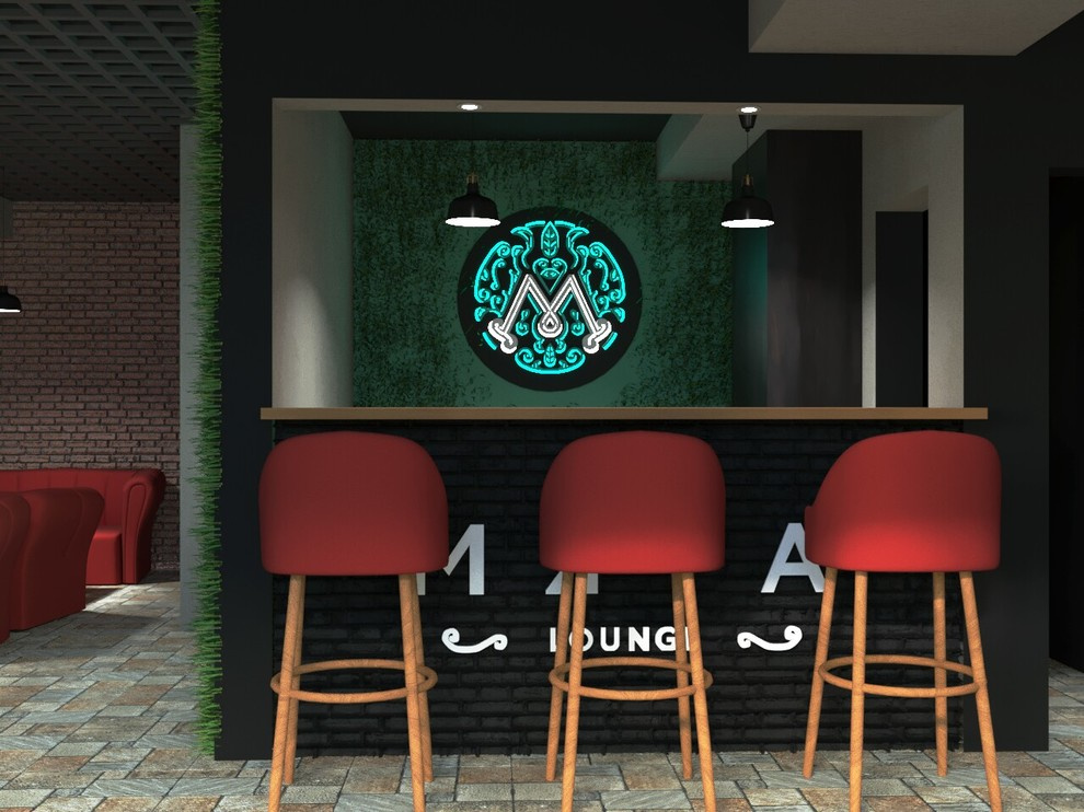 Дизайн интерьера Кальянной "МЯТА LOUNGE" в стиле Лофт