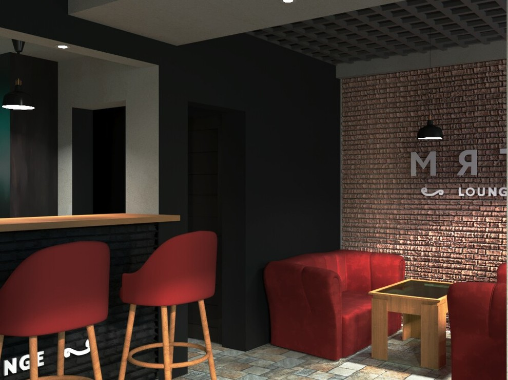 Дизайн интерьера Кальянной "МЯТА LOUNGE" в стиле Лофт