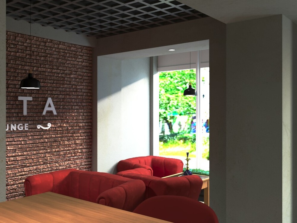 Дизайн интерьера Кальянной "МЯТА LOUNGE" в стиле Лофт
