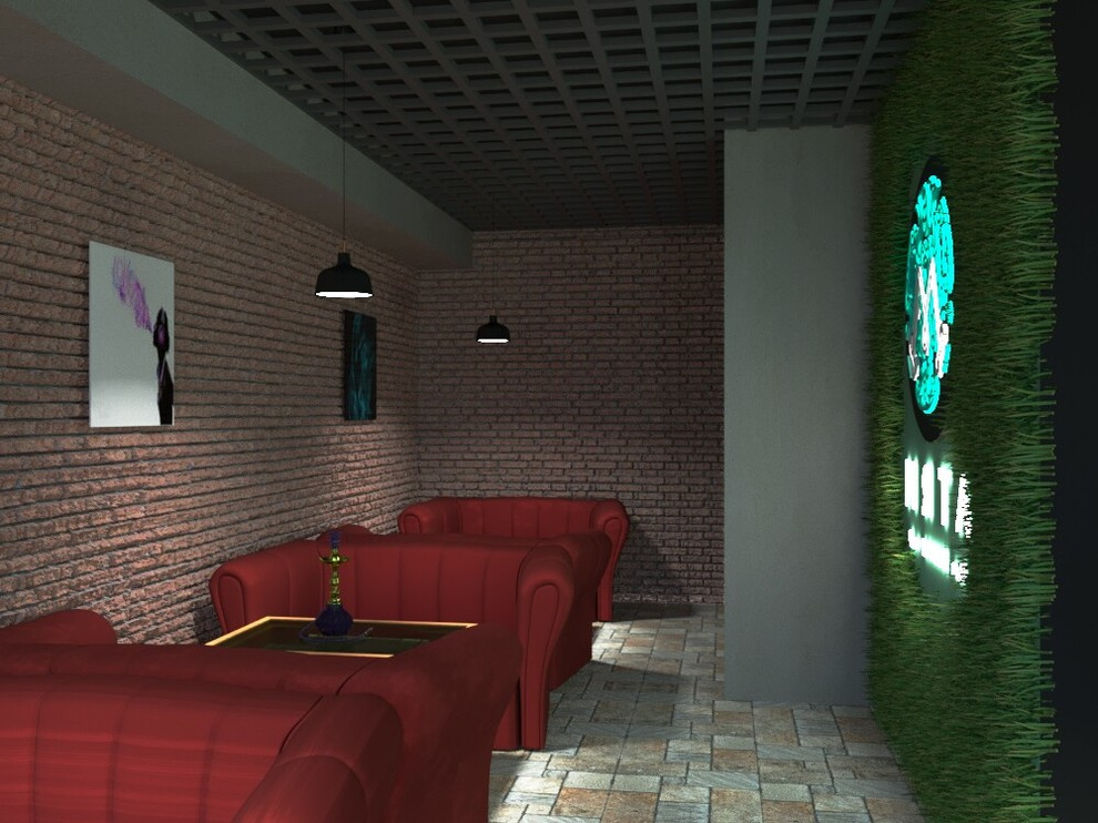 Дизайн интерьера Кальянной "МЯТА LOUNGE" в стиле Лофт