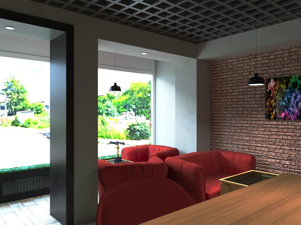 Дизайн интерьера Кальянной "МЯТА LOUNGE" в стиле Лофт