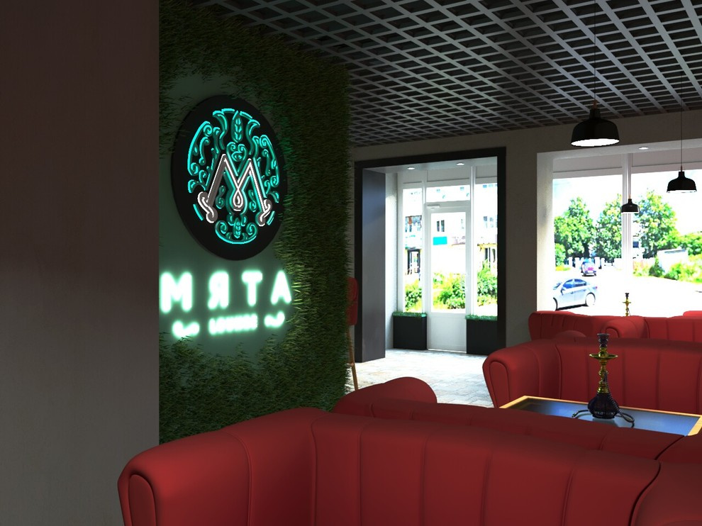 Дизайн интерьера Кальянной "МЯТА LOUNGE" в стиле Лофт
