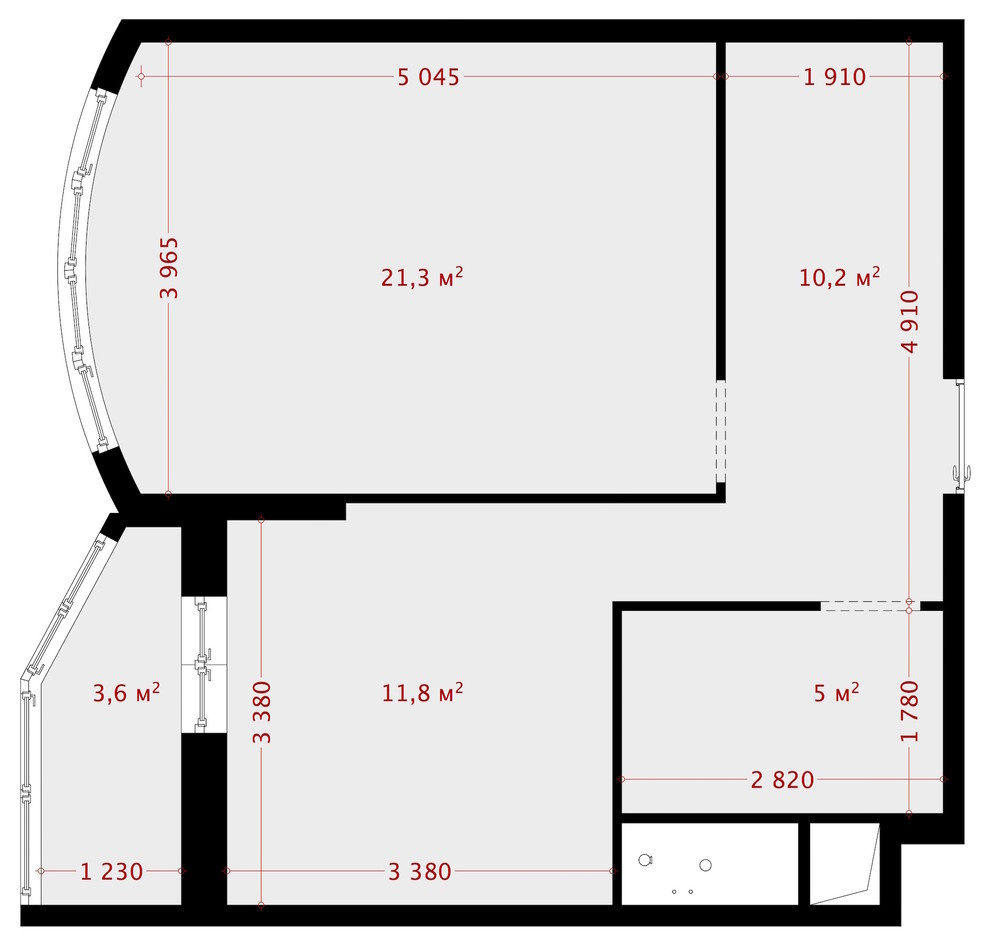Бетонная однушка | Small concrete flat