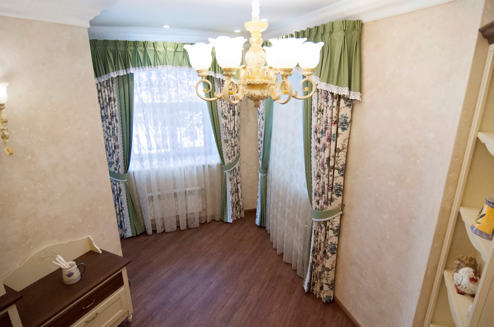 Шторы для кухни в стиле прованс