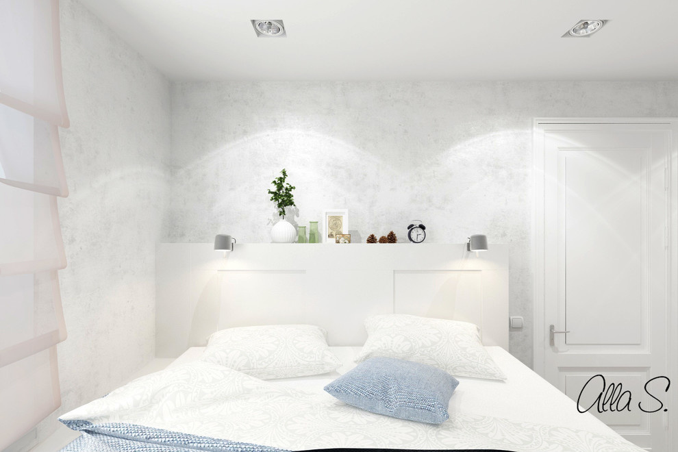 Спальня с кроватью на подиуме