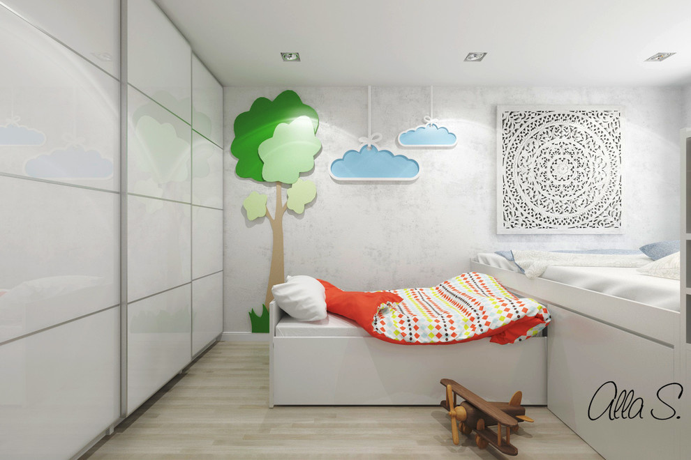 Спальня с кроватью на подиуме