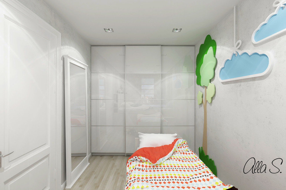 Спальня с кроватью на подиуме