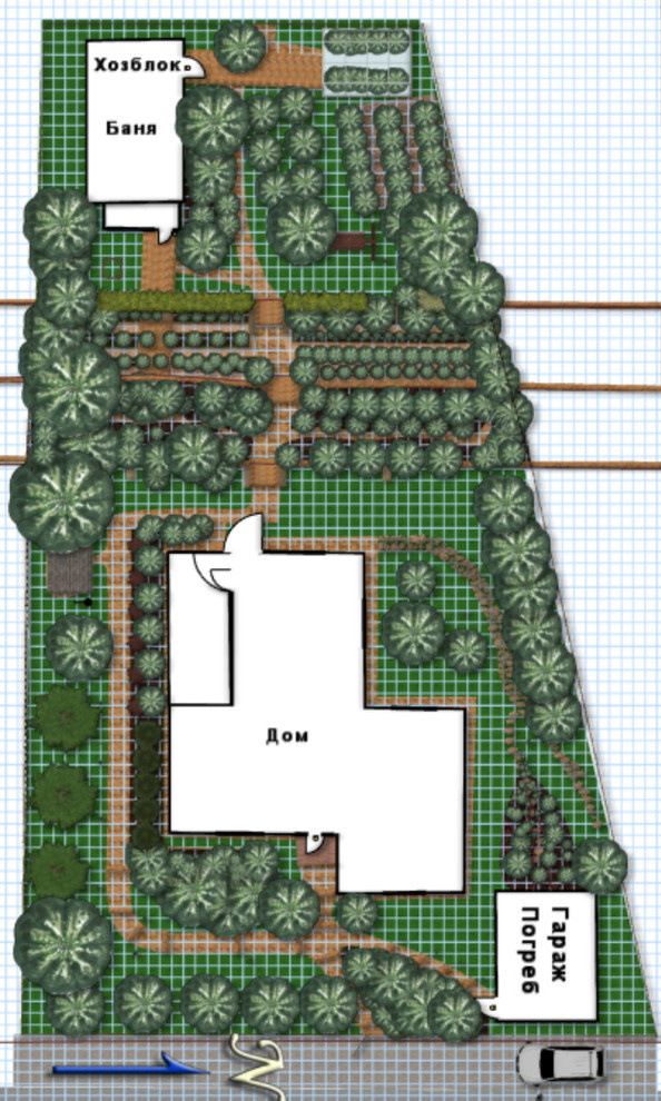 Ландшафтный дизайн участка на склоне