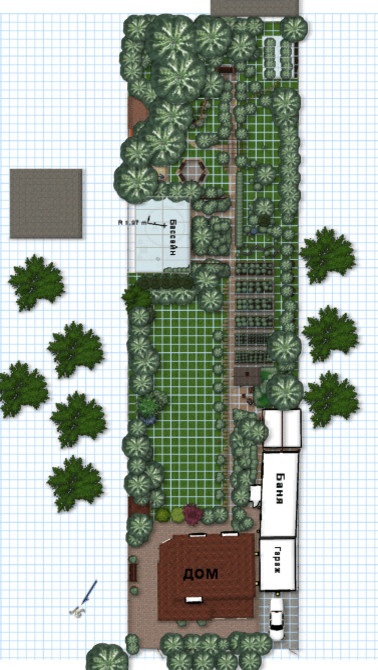 Ландшафтный проект узкого участка