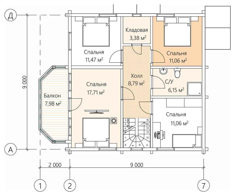 Проект дома из бруса № 2750 — 183 м2