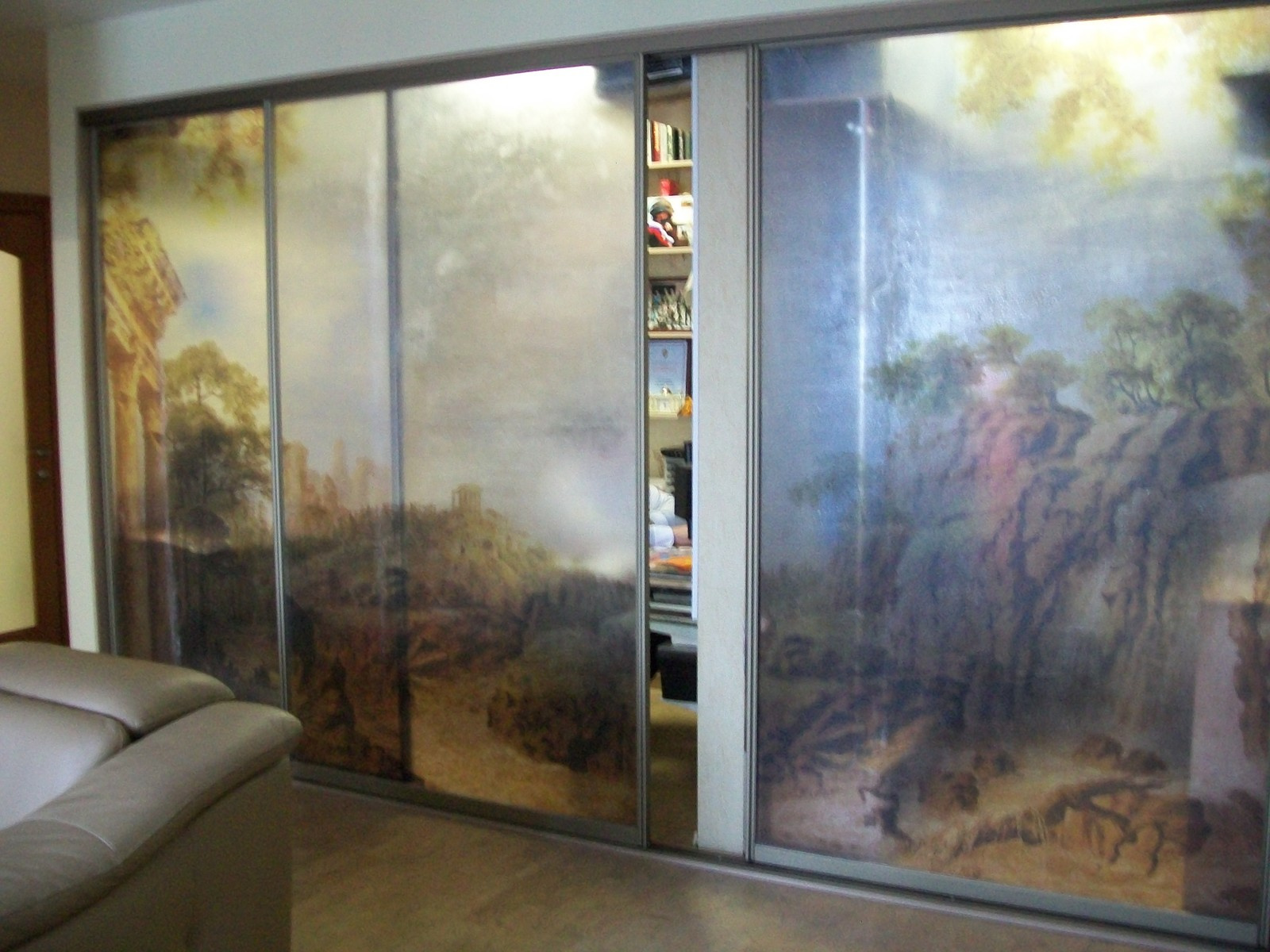 Полупрозрачная раздвижная перегородка