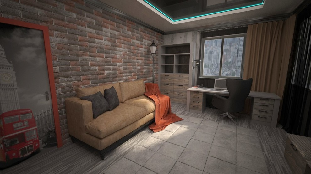 Обложка проекта: Дизайн-проект многофункционального интерьера для молодого джентльмена)