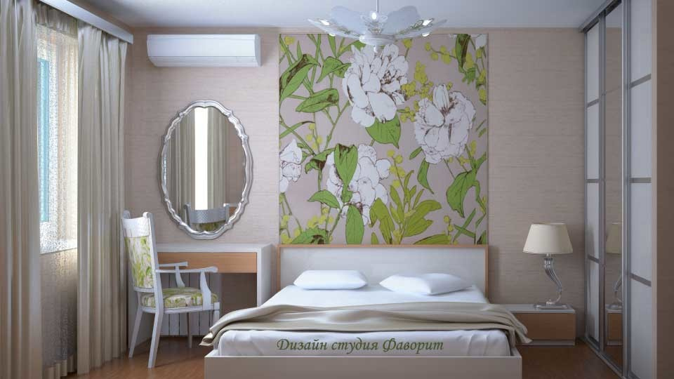 Спальня в светлых тонах