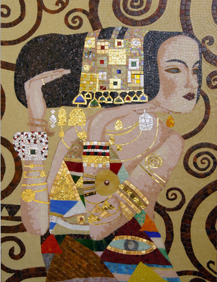 Колотое панно из мозаики - "Ожидание" Климт