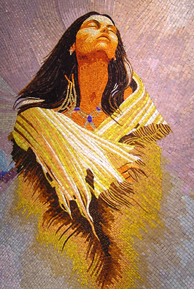 Колотое панно из мозаики - "Портрет"