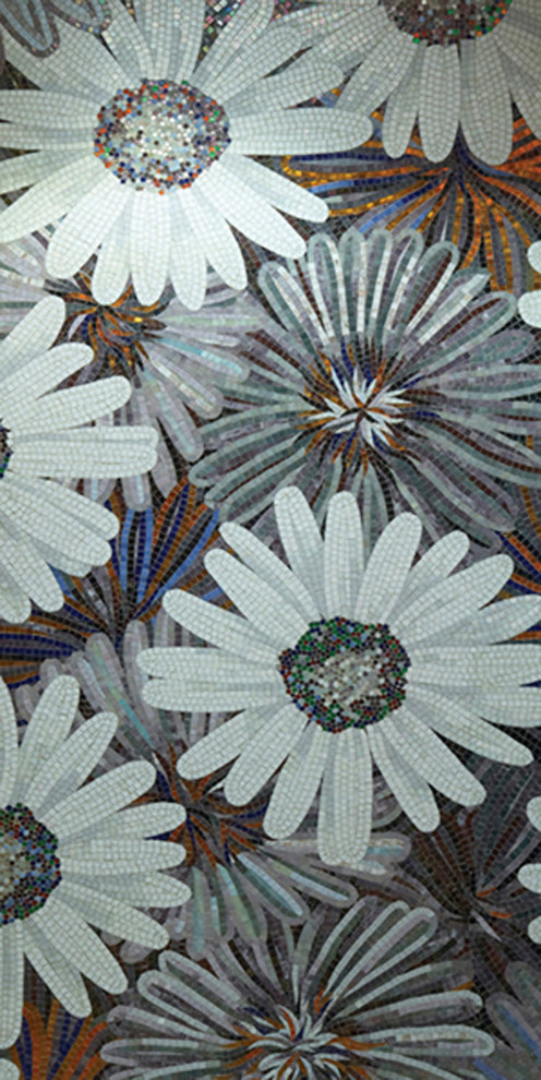 Колотое панно из мозаики - "Цветы-13"
