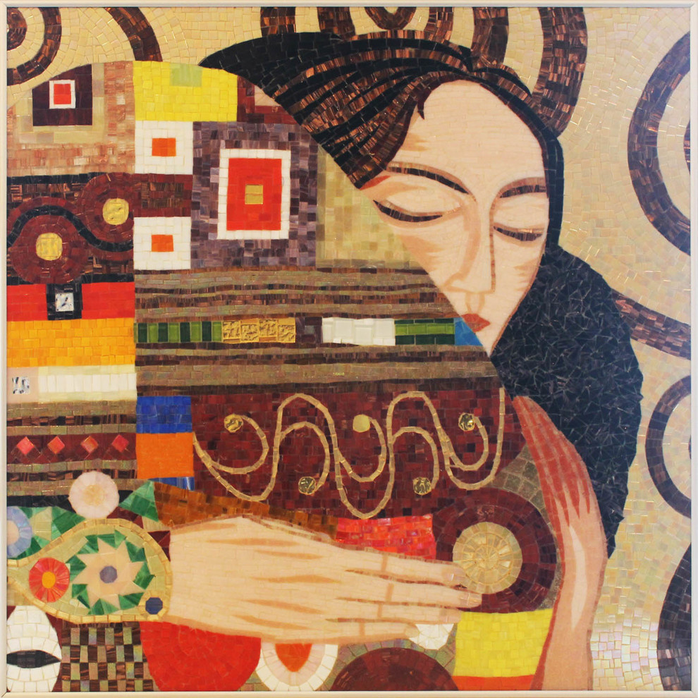 Колотое панно из мозаики - "Поцелуй" Климт