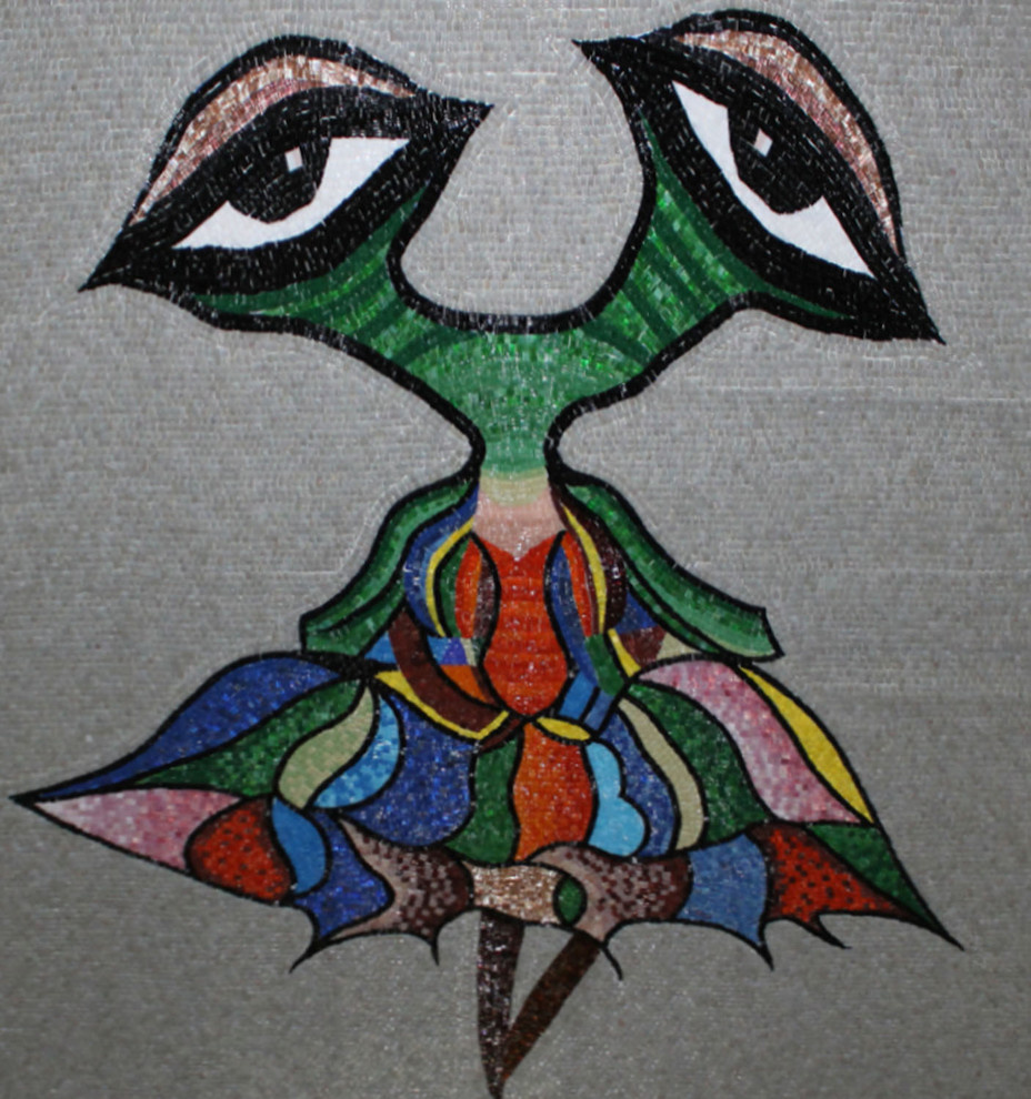 Колотое панно из мозаики - "Лягуха"