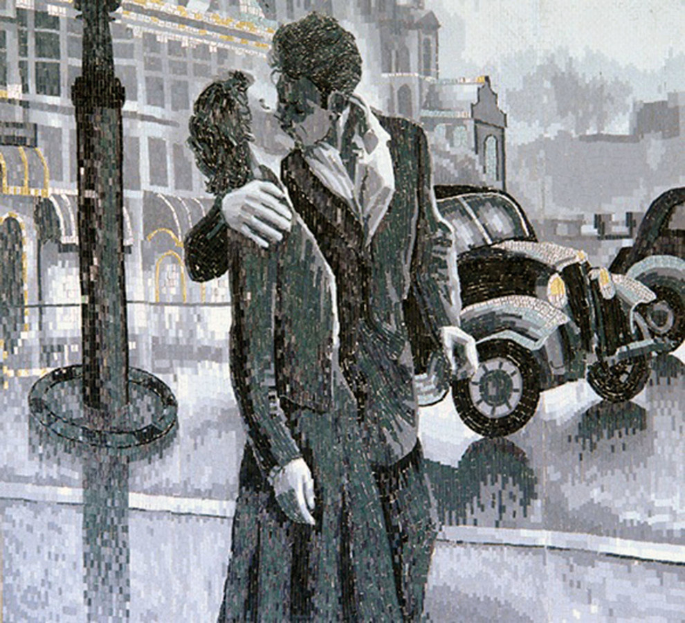 Колотое панно из мозаики - "Поцелуй-2"