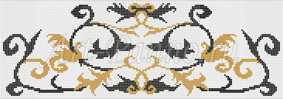 Панно из мозаики в матричной технике - "орнамент-1"