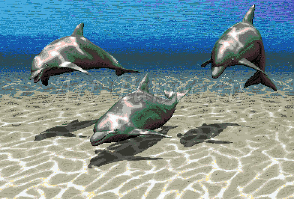 Панно из мозаики в матричной технике - "подводный мир"