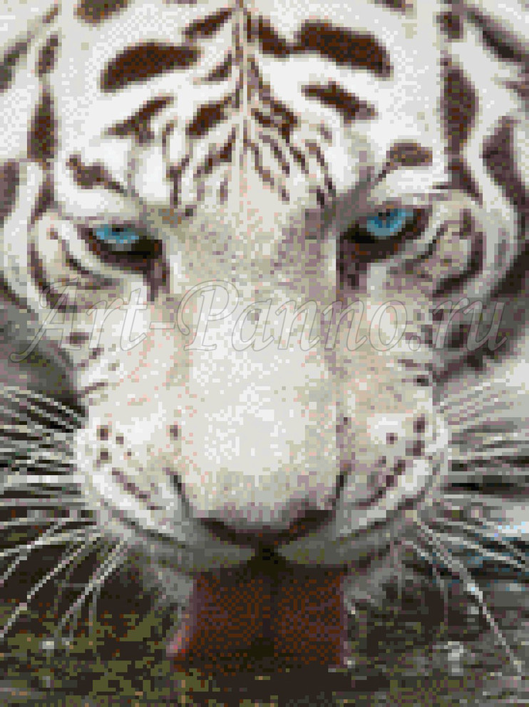 Панно из мозаики в матричной технике - "тигр"