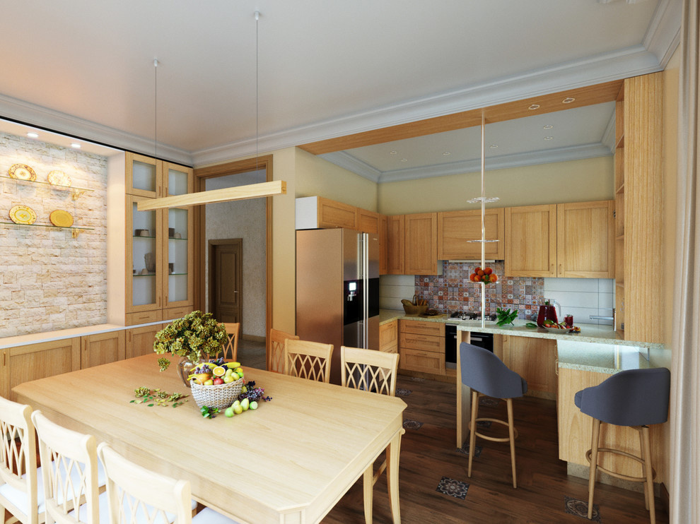 Проект кухни-столовой в частном доме.