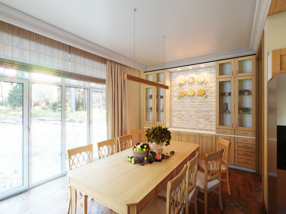 Проект кухни-столовой в частном доме.