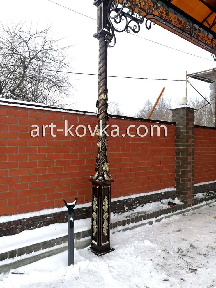 Навес кованый с поликарбонатом