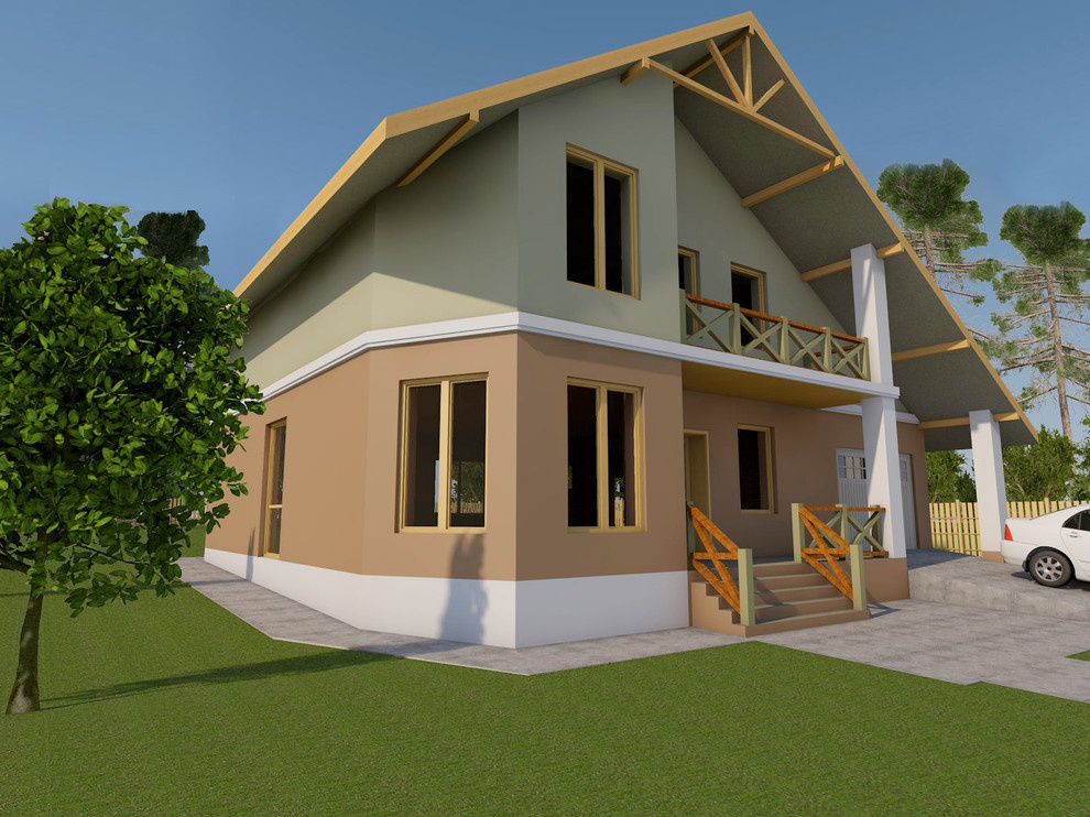 Обложка проекта: 2-х этажный коттедж из газобетона